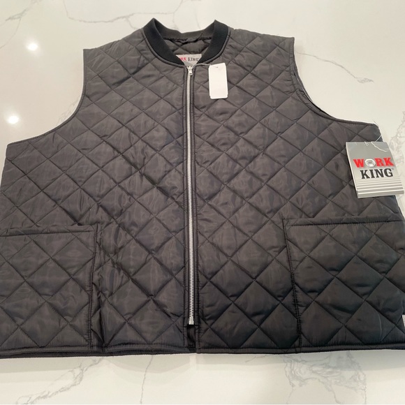 Work King Quilted Vest Noir Black Size 3XL NWT - Picture 2 of 6
